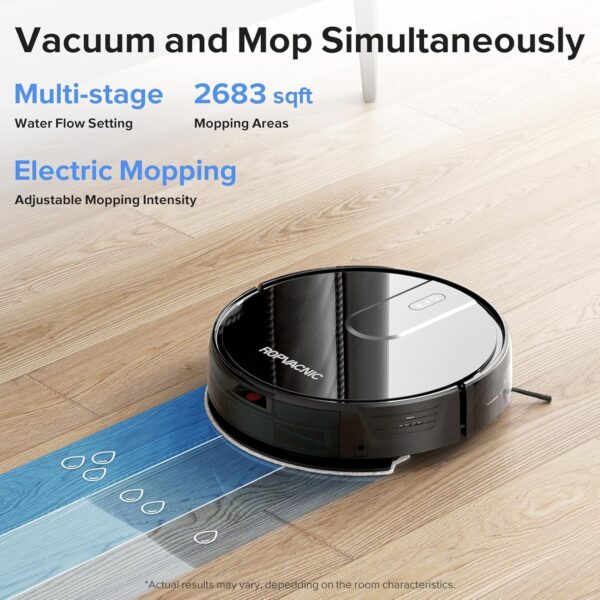 ROPVACNIC S1 Robot Vacuum and Mop Combo - 4000Pa Suction, Self-Charging Robotic Vacuum with App & Voice Control
